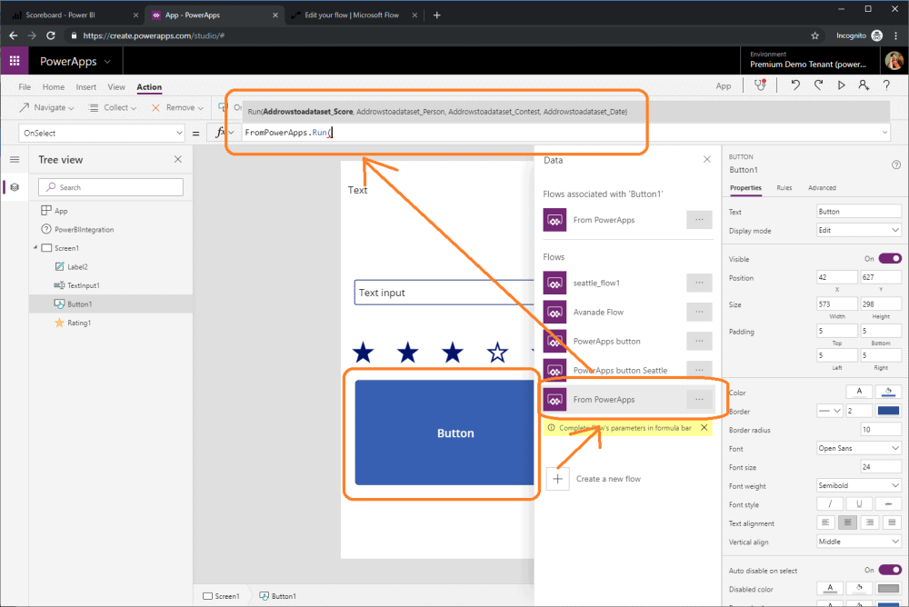  Integrating PowerApps, Power BI and Flow