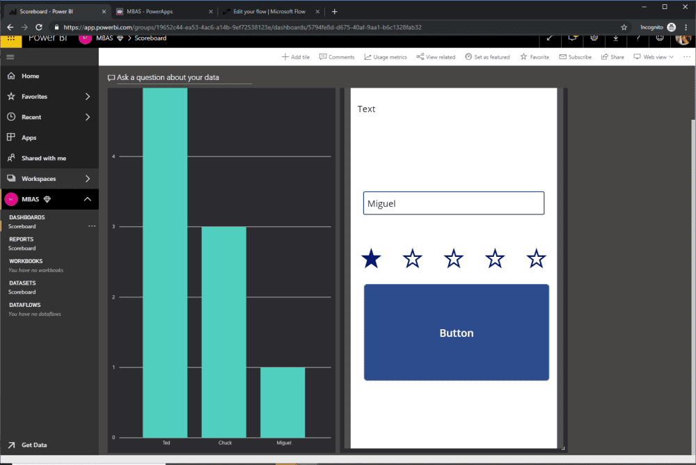  Integrating PowerApps, Power BI and Flow